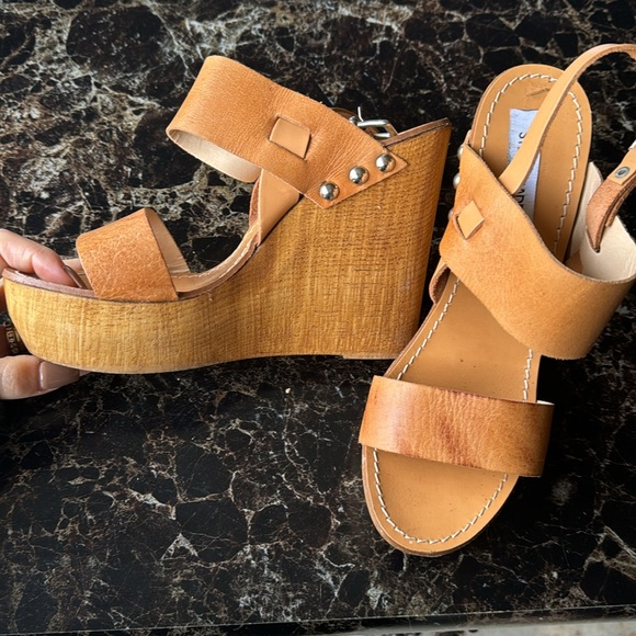 Steve Madden wedge leather sandals 39 - Picture 3 of 3